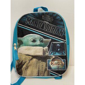 Starwars Grogu Mandalorian backpack youth kids 12" x 10" small glittery front